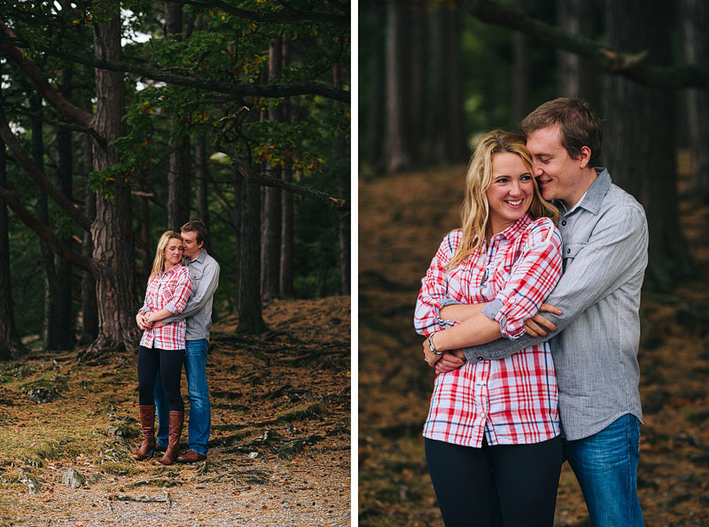 Intimate photos of couple in woodland