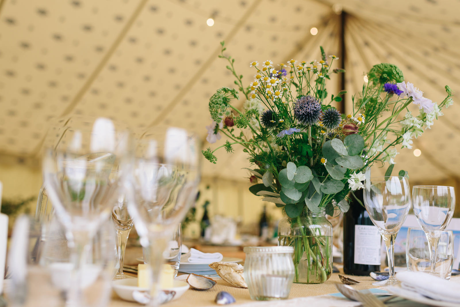 Beautifully styled wedding décor at Roscarrock Farm Wedding Cornwall