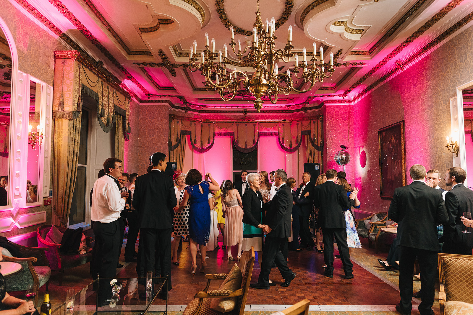 The great Hall at Ettington Park is transformed into a dance floor