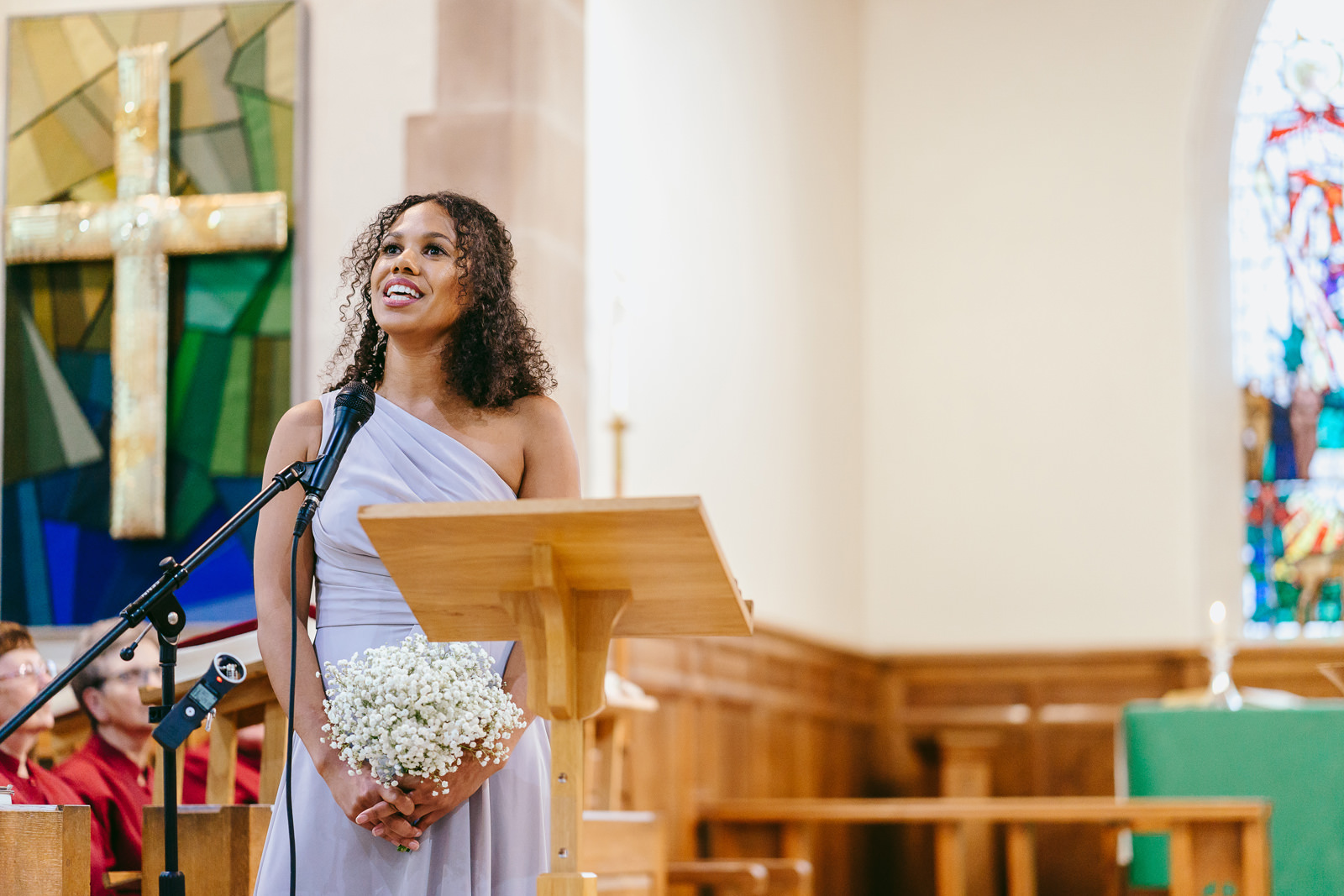Bridesmaid sings