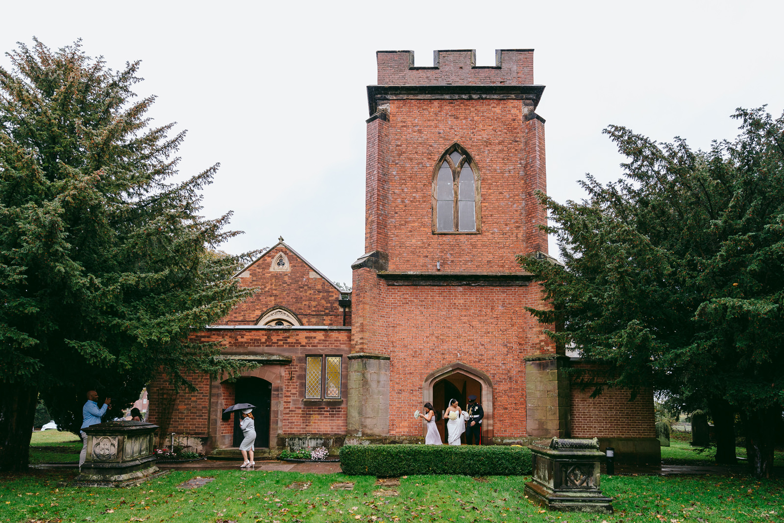 Couple leave church after their Sutton Coldfield Wedding